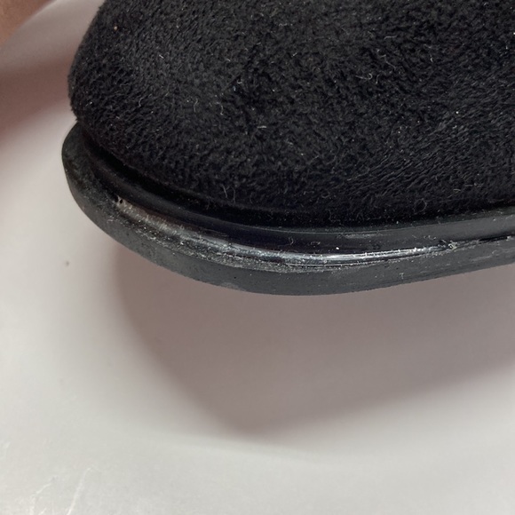 Just Fab Larken Faux Suede Over the Knee Black Boots SZ 8.5 Chunky Heel Side Zip - Picture 10 of 11